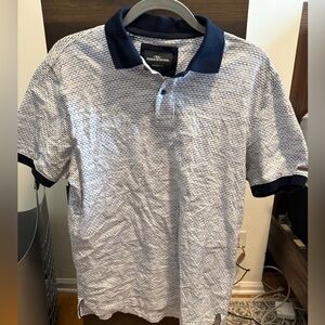 Rodd & Gunn Navy and White Patterned Polo